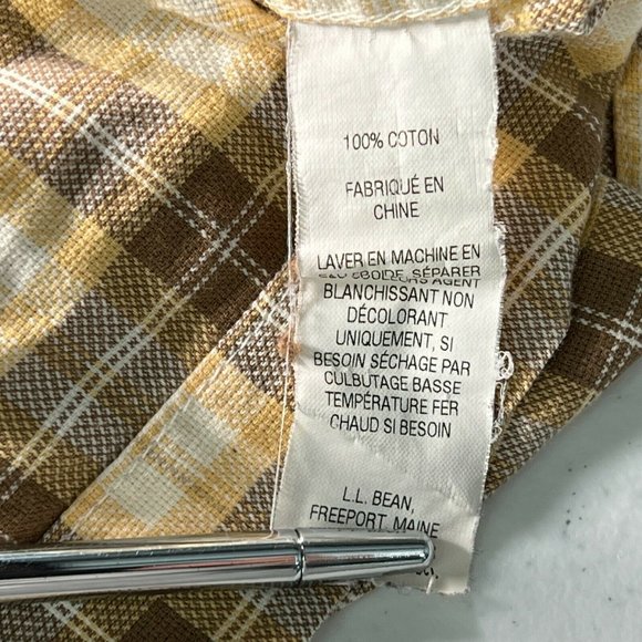 LL Bean Shirts Mens XL Short Sleeve Brown Plaid Button Up Slightly Fitte… - Picture 6 of 8